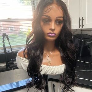 Human hair lace front wig